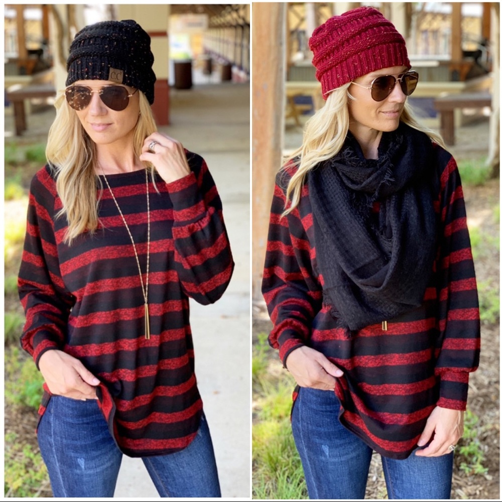 LAST ONE✨Better Get Going Tunic-Red/Black - Picture 3 of 4